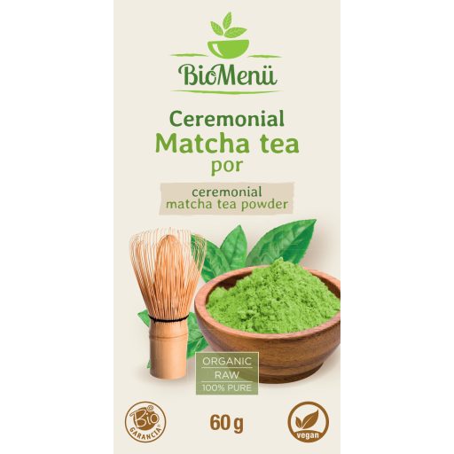 BioMenü bio Matcha Čaj Ceremoniálny prášok 60 g štítok