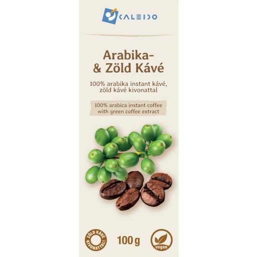 Caleido Arabica a Zelená Instant Káva 100 g štítok