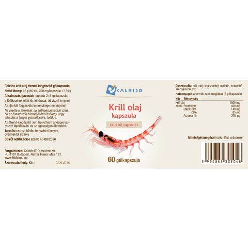 Caleido Krill Olej kapsuly 60 ks štítok