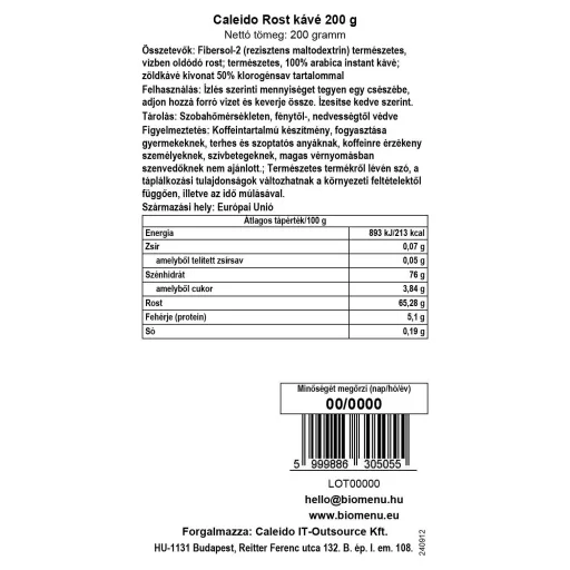 Caleido Vláknová Káva 200 g štítok