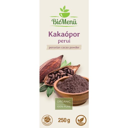 BioMenü bio Kakaový prášok z Peru 250 g štítok