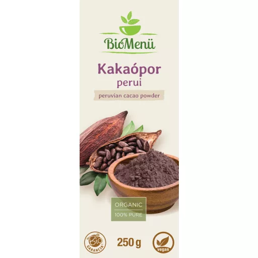 BioMenü bio Kakaový prášok z Peru 250 g štítok