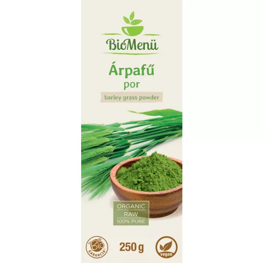 BioMenü bio Jačmenná Tráva prášok 250 g štítok