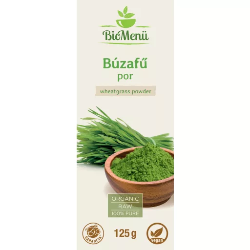 BioMenü bio Pšeničná Tráva prášok 125 g štítok