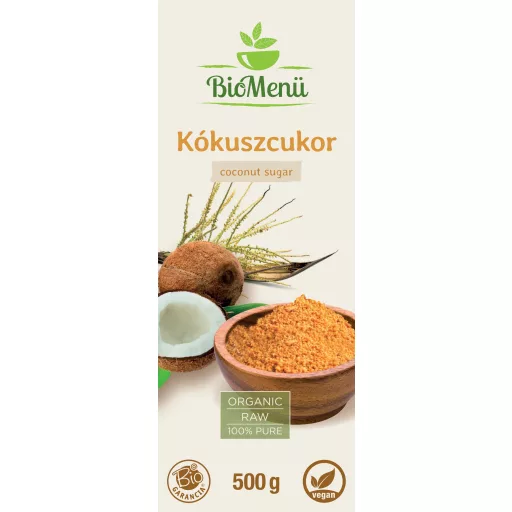 BioMenü bio Kokosový Cukor 500 g štítok