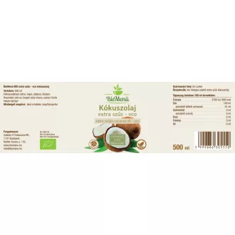 BioMenü bio Kokosový olej extra panenský VCO 500 ml obrázok produktu