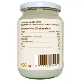 BioMenü bio Kokosový olej extra panenský VCO 500 ml obrázok produktu