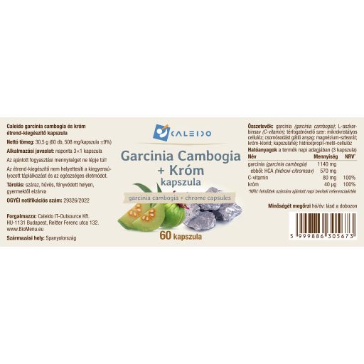 Caleido Garcinia Cambogia + Chróm kapsuly 60 ks štítok