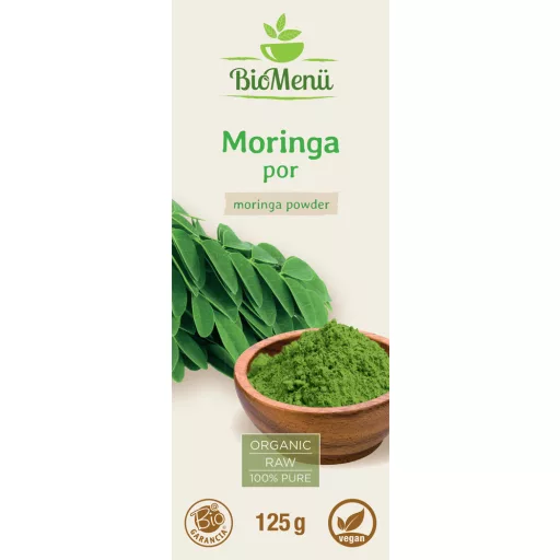BioMenü bio Moringa prášok 125 g štítok