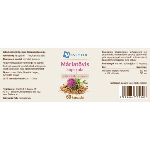 Caleido Ostropestrec Mariánsky kapsuly 60 ks štítok