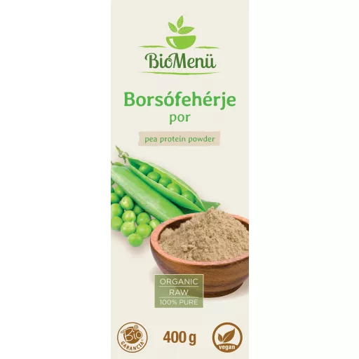 BioMenü bio Hrachový Proteínový prášok 400 g štítok