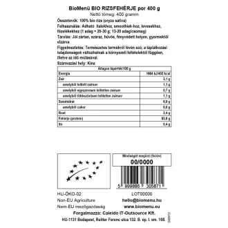 BioMenü bio Ryžový Proteín prášok 400 g obrázok produktu
