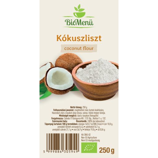 BioMenü bio Kokosová múka 250 g štítok