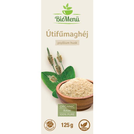 BioMenü bio Psyllium Semená Škrupina 125 g štítok