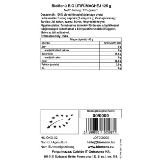 BioMenü bio Psyllium Semená Škrupina 125 g obrázok produktu