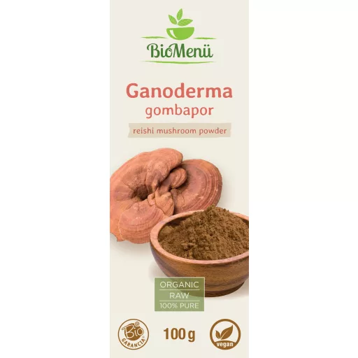 BioMenü bio Ganoderma Hubový prášok 100 g štítok