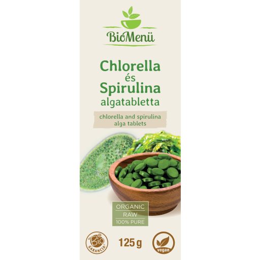 BioMenü bio Chlorella a Spirulina tabletky 125 g štítok