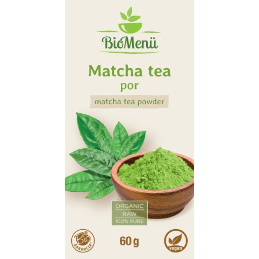 BioMenü bio Matcha Čaj prášok 60 g štítok