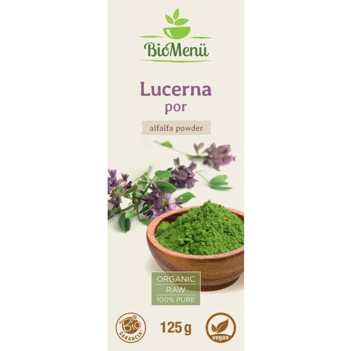 BioMenü bio Lucernový prášok 125 g štítok