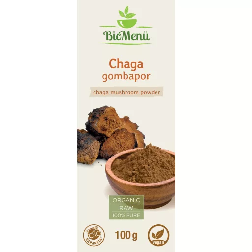 BioMenü bio Chaga Hubový prášok 100 g štítok
