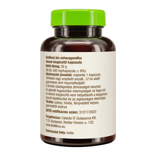 BioMenü bio Ashwagandha kapsuly 60 ks obrázok produktu vľavo