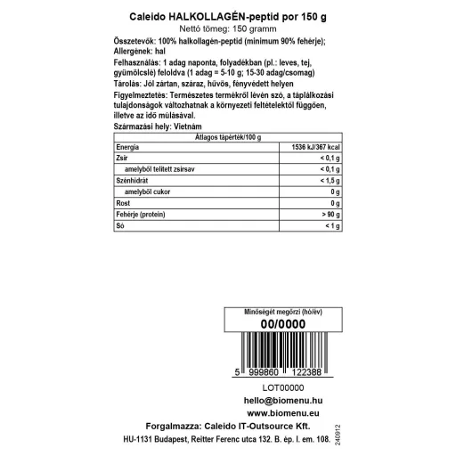 Caleido Rybí Kolagén Peptid prášok 150 g dátový štítok