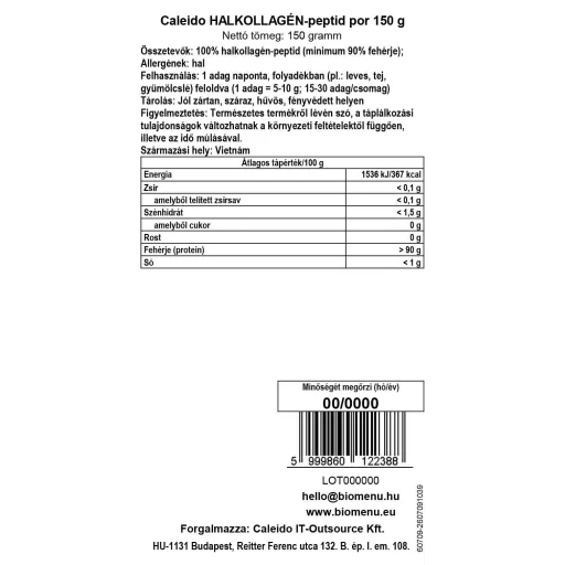 Caleido Rybí Kolagén Peptid prášok 150 g dátový štítok