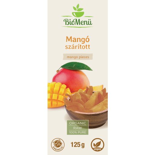 BioMenü bio Mango sušené 125 g štítok