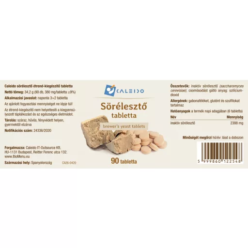 Caleido Pivovarské Kvasnice tabletky 90 ks štítok