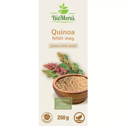BioMenü Bio QUINOA biela semená 250 g štítok