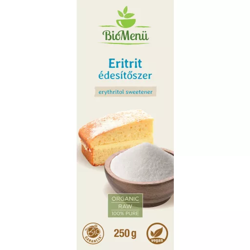 BioMenü bio Erytritol Sladidlo 250 g štítok