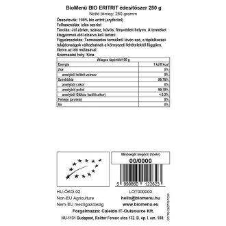 BioMenü bio Erytritol Sladidlo 250 g obrázok produktu