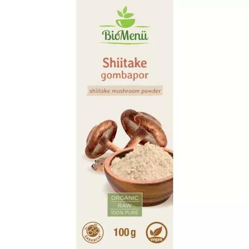 BioMenü Bio Shiitake Hubový prášok 100 g štítok