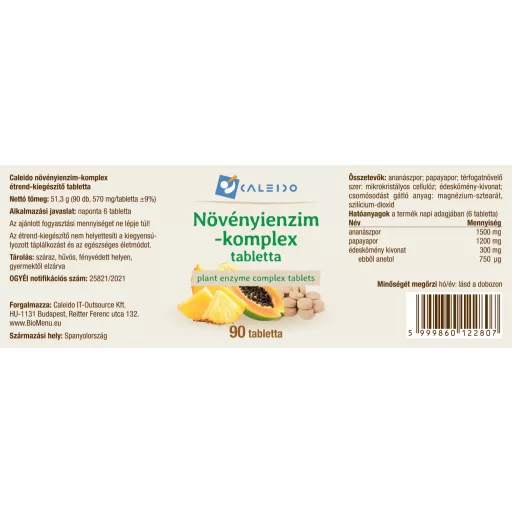 Caleido Rastlinných Enzým Komplex tabletky 90 ks štítok