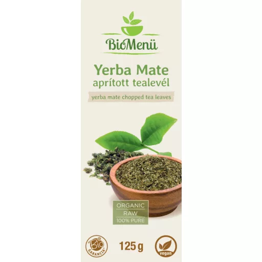 BioMenü Bio Yerba Maté krájané čajové lístky 125 g štítok