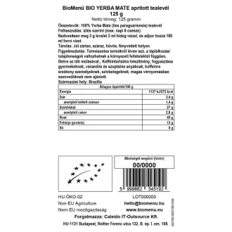 BioMenü Bio Yerba Maté krájané čajové lístky 125 g obrázok produktu