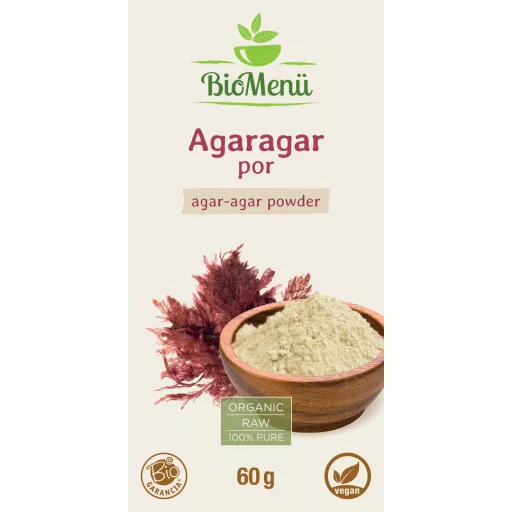 BioMenü Bio Agar-agar prášok 60 g štítok