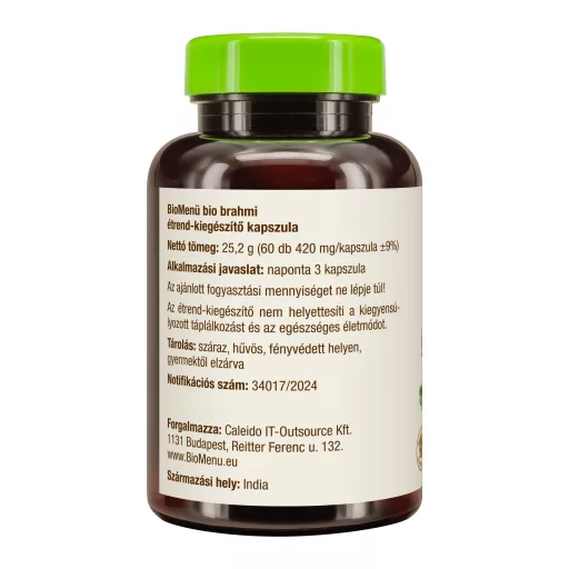 BioMenü BIO BRAHMI kapszula 60 db KÖZEL A LEJÁRAT DÁTUMÁHOZ