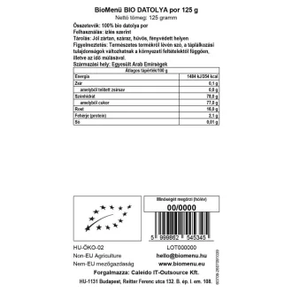 BioMenü Bio Datľový prášok 125 g obrázok produktu