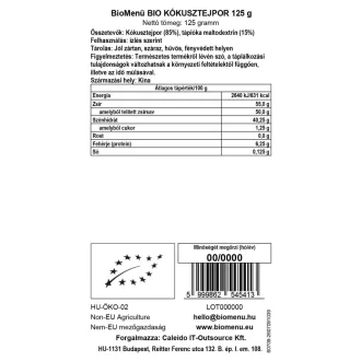 BioMenü Bio Kokosové Mlieko prášok 125 g obrázok produktu