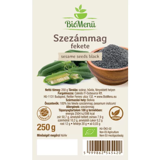 BioMenü Bio SEZAMOVÉ SEMENÁ čierne 250 g štítok