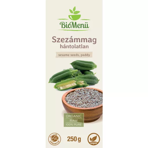 BioMenü Bio SEZAMOVÉ SEMENÁ nelúpané 250 g štítok
