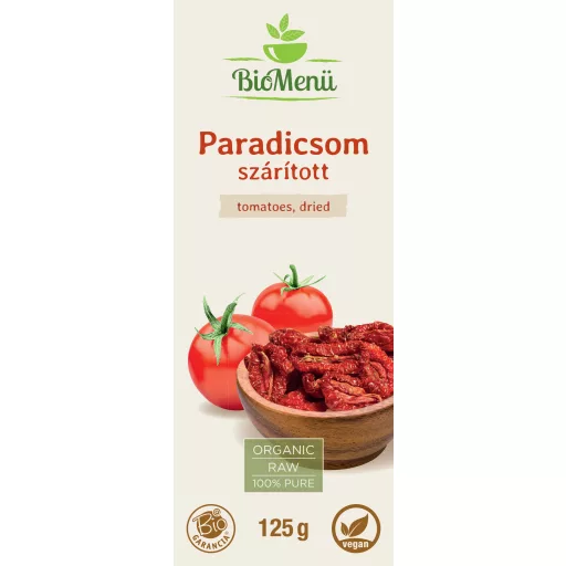 BioMenü Bio Paradajky, Sušené 125 g štítok