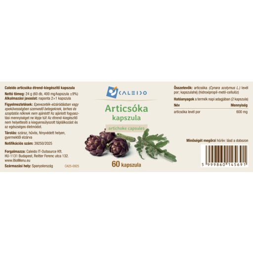 Caleido Artičokové kapsuly 60 ks štítok