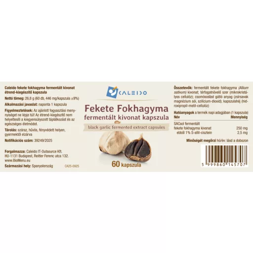 Caleido Čierny Cesnak fermentovaný extrakt kapsuly 60 ks štítok