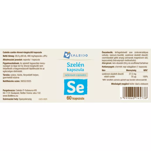 Caleido Selén kapsuly 60 ks štítok