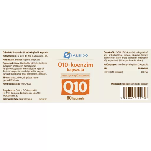 Caleido Koenzým Q10 kapsuly 60 ks štítok